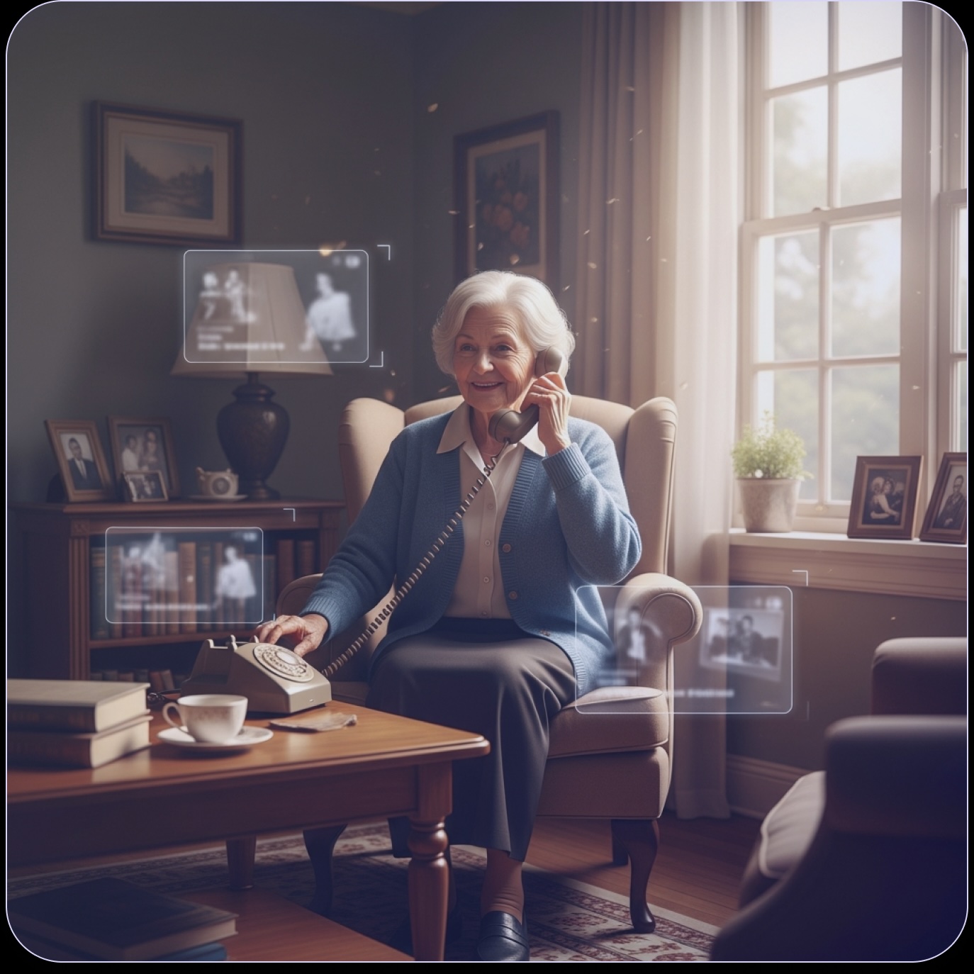 Grandmother sharing stories